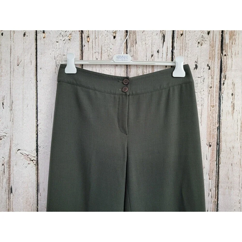 Armani Collezioni 10 Wide Leg Dress Pants Slacks Trousers Gray Designer EUC‎